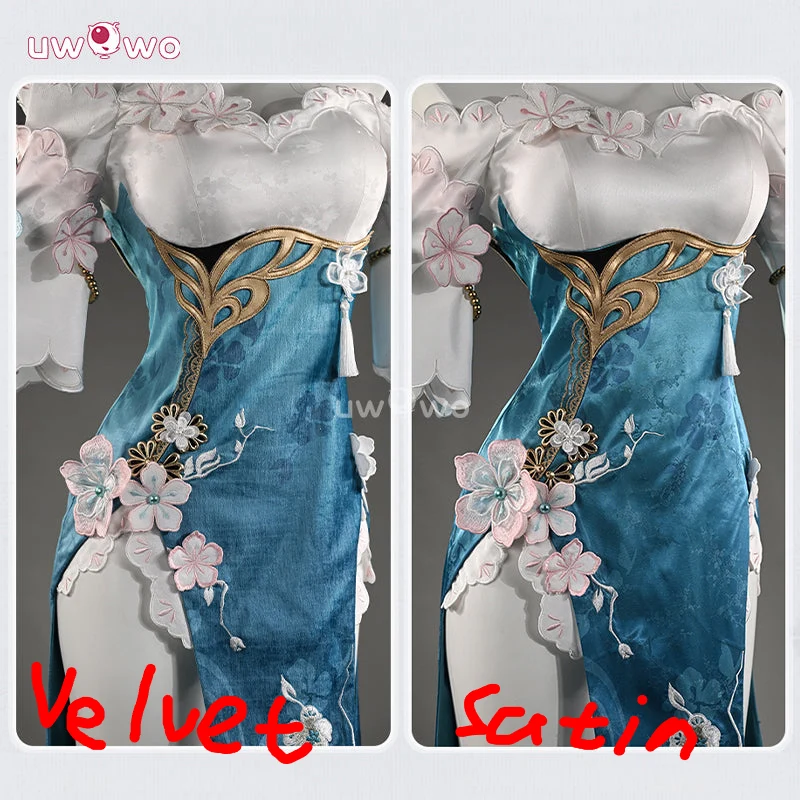 Uwowo Collab Series: Deluxe Ruan Mei Honkai Star Rail Plumblossom Letter Qipao Cosplay Costume S-2XL - Image 3