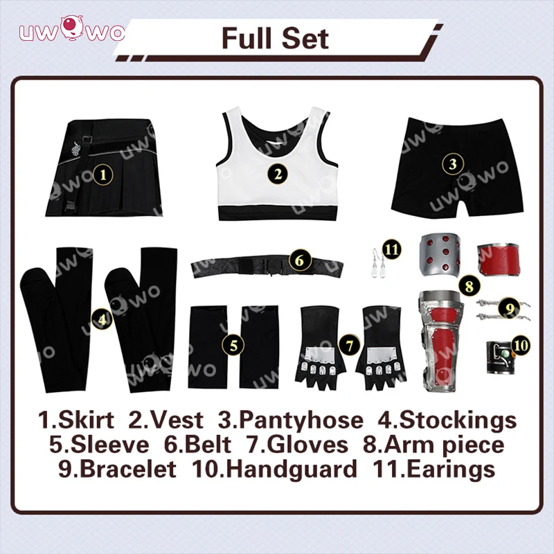Uwowo Collab Series: Final Fantasy 7 Rebirth FF7 Tifa Lockhart Cosplay Costume - Image 5