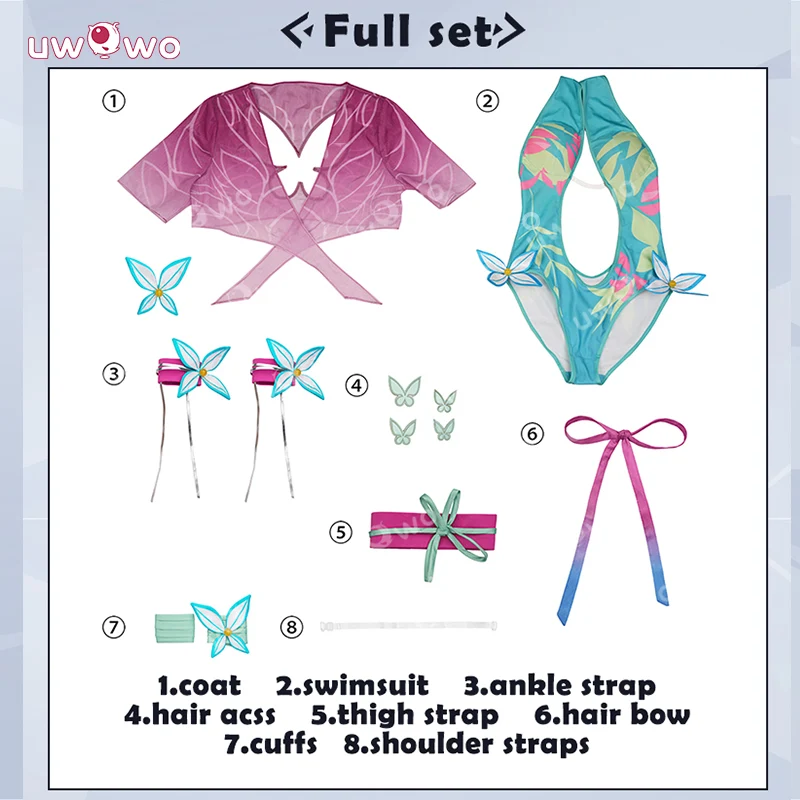 Uwowo Collab Series: Game Cosplay Women Butterfly Swimsuit Costume - Image 5
