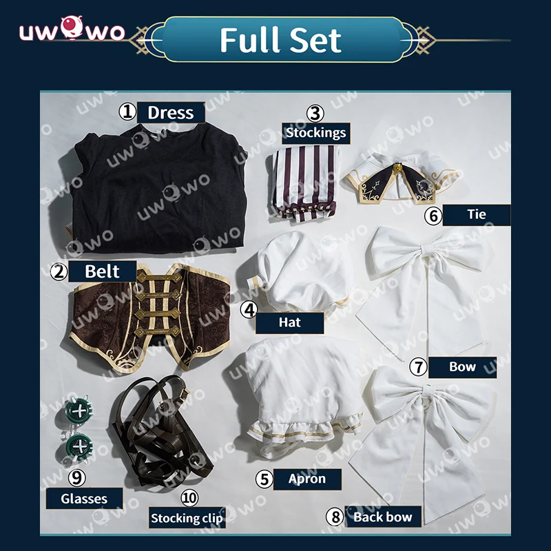 Uwowo Collab Series Game Identity V Gardener Emma Woods Steampunk Maid Cosplay Costume - Image 5