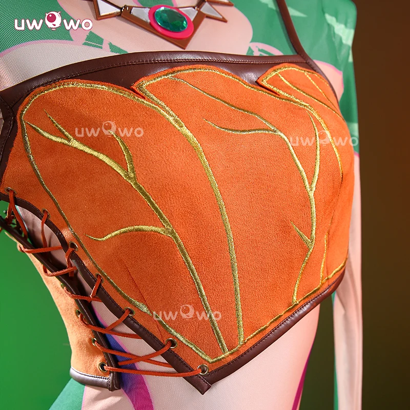 Uwowo Collab Series: Game Rainbow Lizard Girl Fantasy Outfit with Tail and Ears Cosplay Costume S-3XL - Image 2