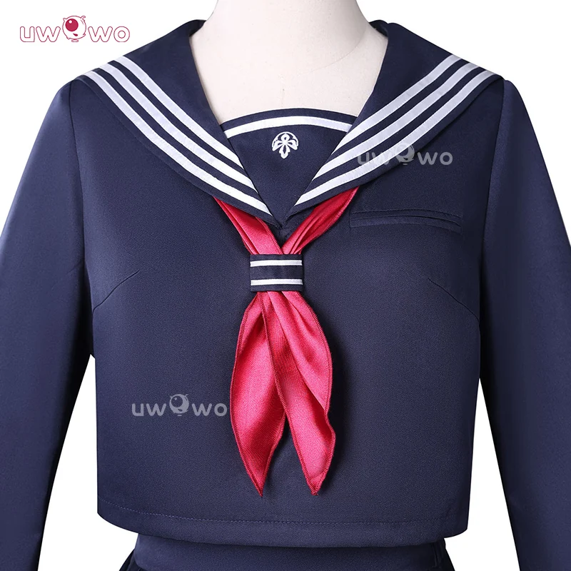 Uwowo Collab Series: Horror Game Fog Town Teen Girl Blue Sailor School Uniform Cosplay Costume XS-3XL - Image 4