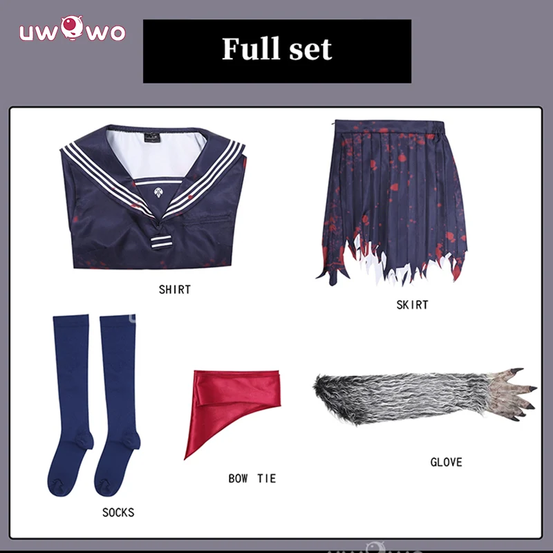 Uwowo Collab Series: Horror Game Fog Town Teen Girl Fox Form School Uniform Cosplay Costume XS-3XL - Image 5