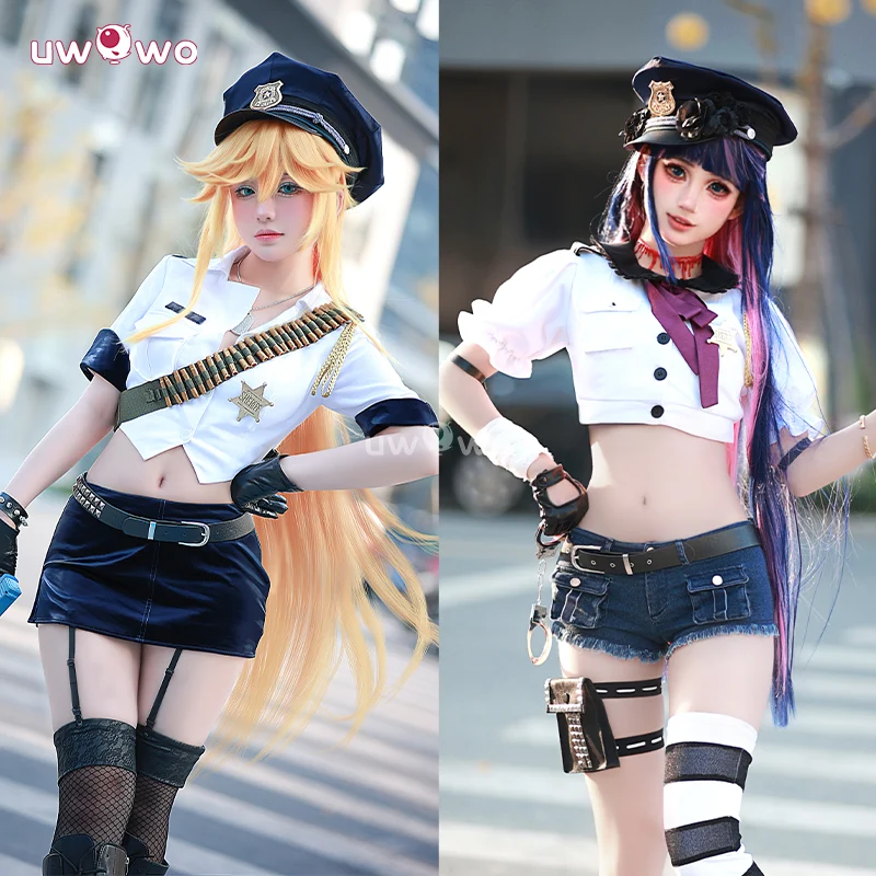 Uwowo Collab Series: Panty & Stocking With Garterbelt Panty Stocking Angel Police Uniform Cosplay Costume - Image 3