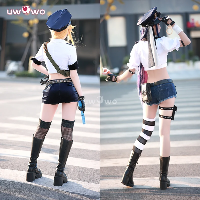 Uwowo Collab Series: Panty & Stocking With Garterbelt Panty Stocking Angel Police Uniform Cosplay Costume - Image 4