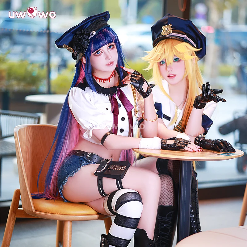 Uwowo Collab Series: Panty & Stocking With Garterbelt Panty Stocking Angel Police Uniform Cosplay Costume - Image 5