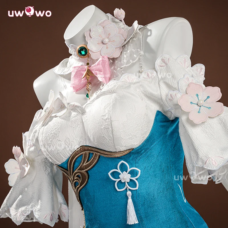 Uwowo Collab Series: Premium Ruan Mei Honkai Star Rail Plumblossom Letter Qipao Cosplay Costume XS-2XL - Image 3