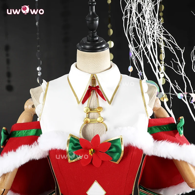 Uwowo Collab Series: Re: Zero Emilia Christmas Ver. Cosplay Costume XS-2XL - Image 3