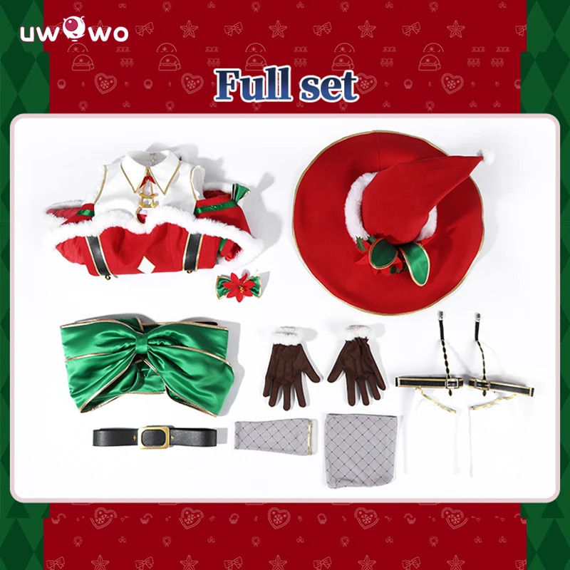 Uwowo Collab Series: Re: Zero Emilia Christmas Ver. Cosplay Costume XS-2XL - Image 5