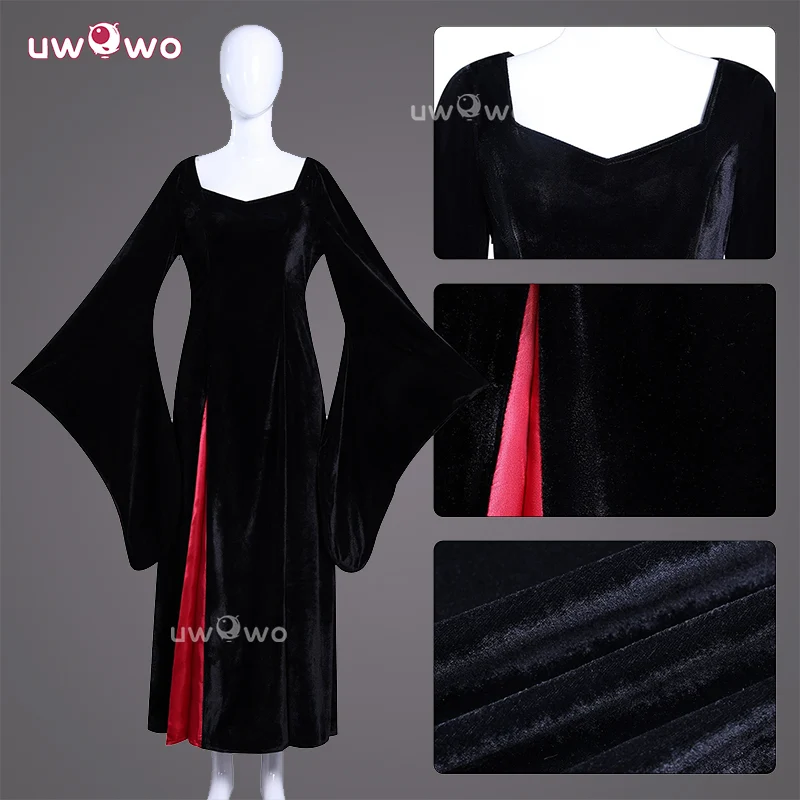 Uwowo Collab Series: Wednesday Season 2 Mother Morticia Addams Halloween Cosplay Costume XS-3XL