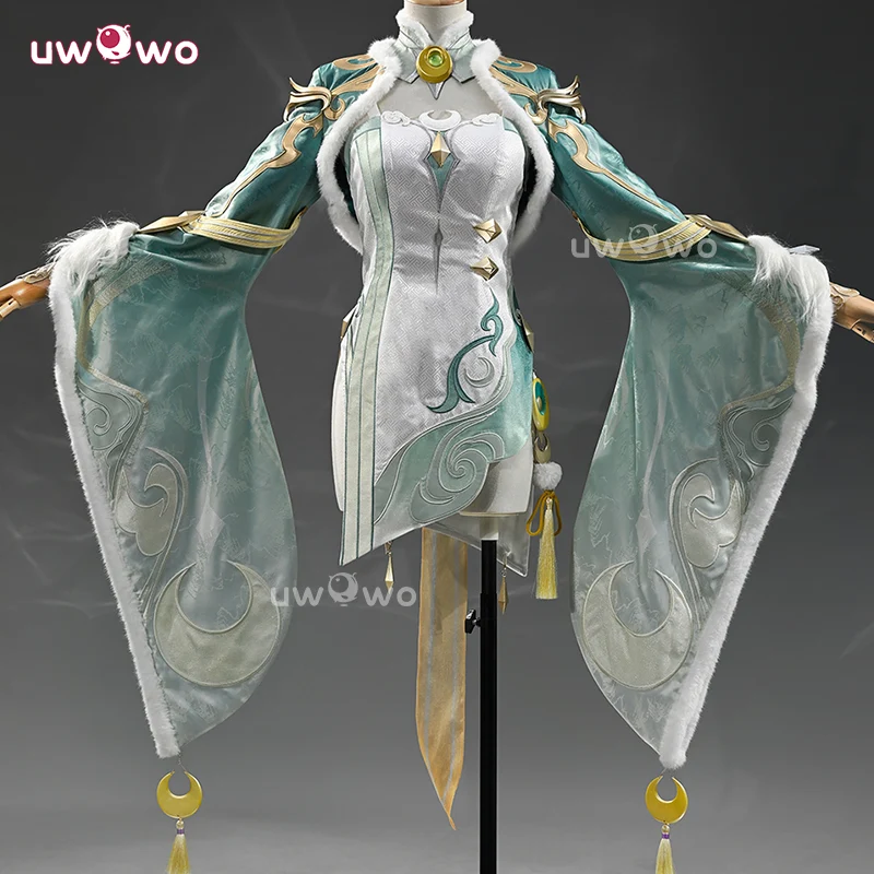 Uwowo Collab Series: Deluxe Zibai Game Genshin Impact Adept Liyue Cosplay Costume S-XL