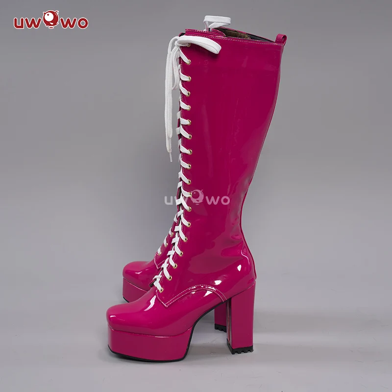 Uwowo Cosplay Shoes Universal Shoes Boots Black Blue White Rose High Tube Boots - Image 11