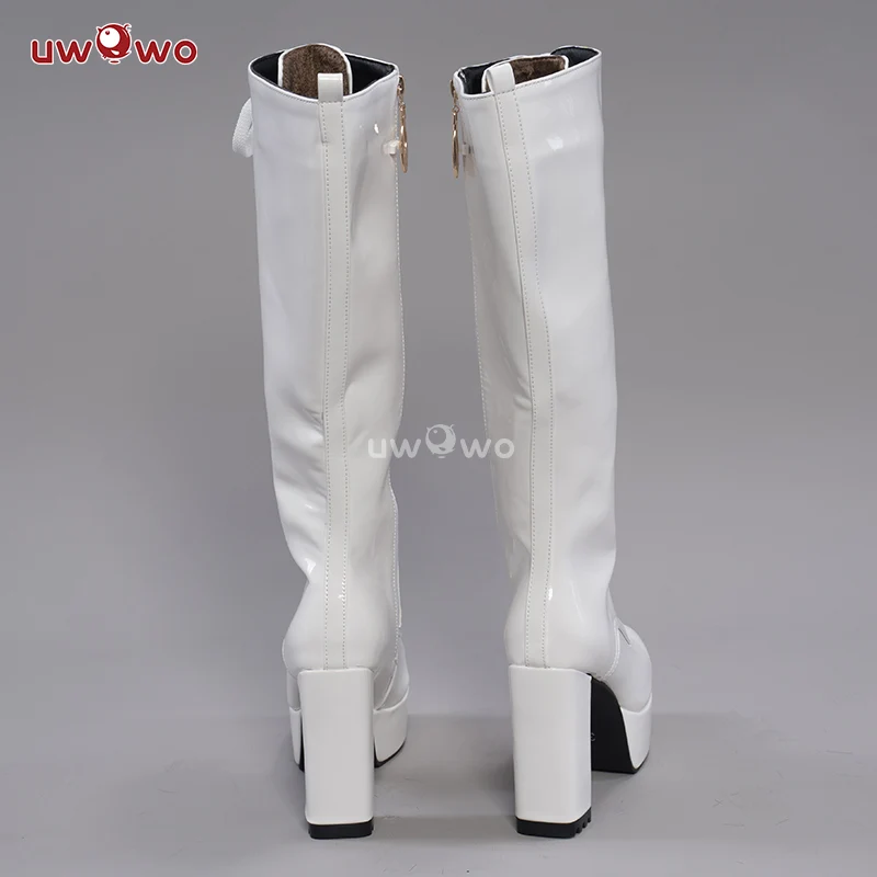 Uwowo Cosplay Shoes Universal Shoes Boots Black Blue White Rose High Tube Boots - Image 3
