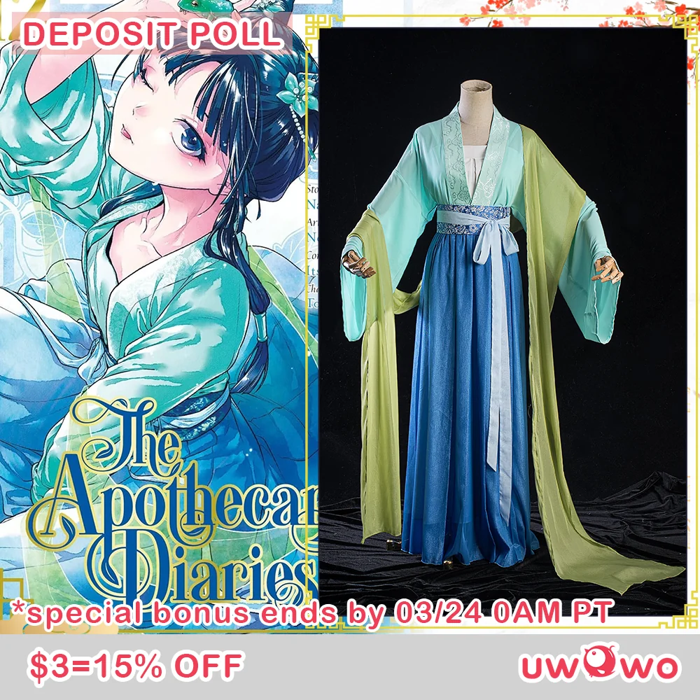 [Last Batch] INSTOCK-Uwowo Anime The Apothecary Diaries Maomao Frog Green Hanfu Style Hunt Cosplay Costume - Image 4