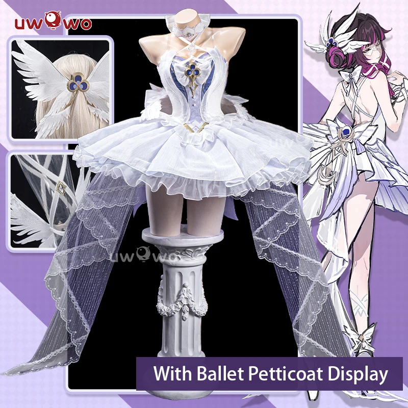 JUL PRESALE Uwowo Genshin Impact Columbina Ballet Fanart White Swan Cosplay Costume - Image 3
