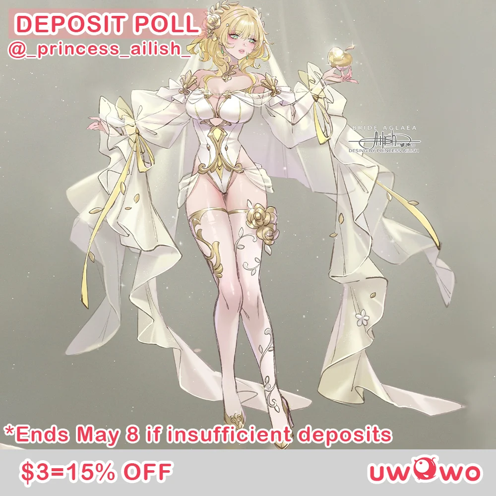 [Last Batch] INSTOCK Uwowo Honkai: Star Rail Aglaea Bride Fanart Cosplay Costume S-3XL - Image 5