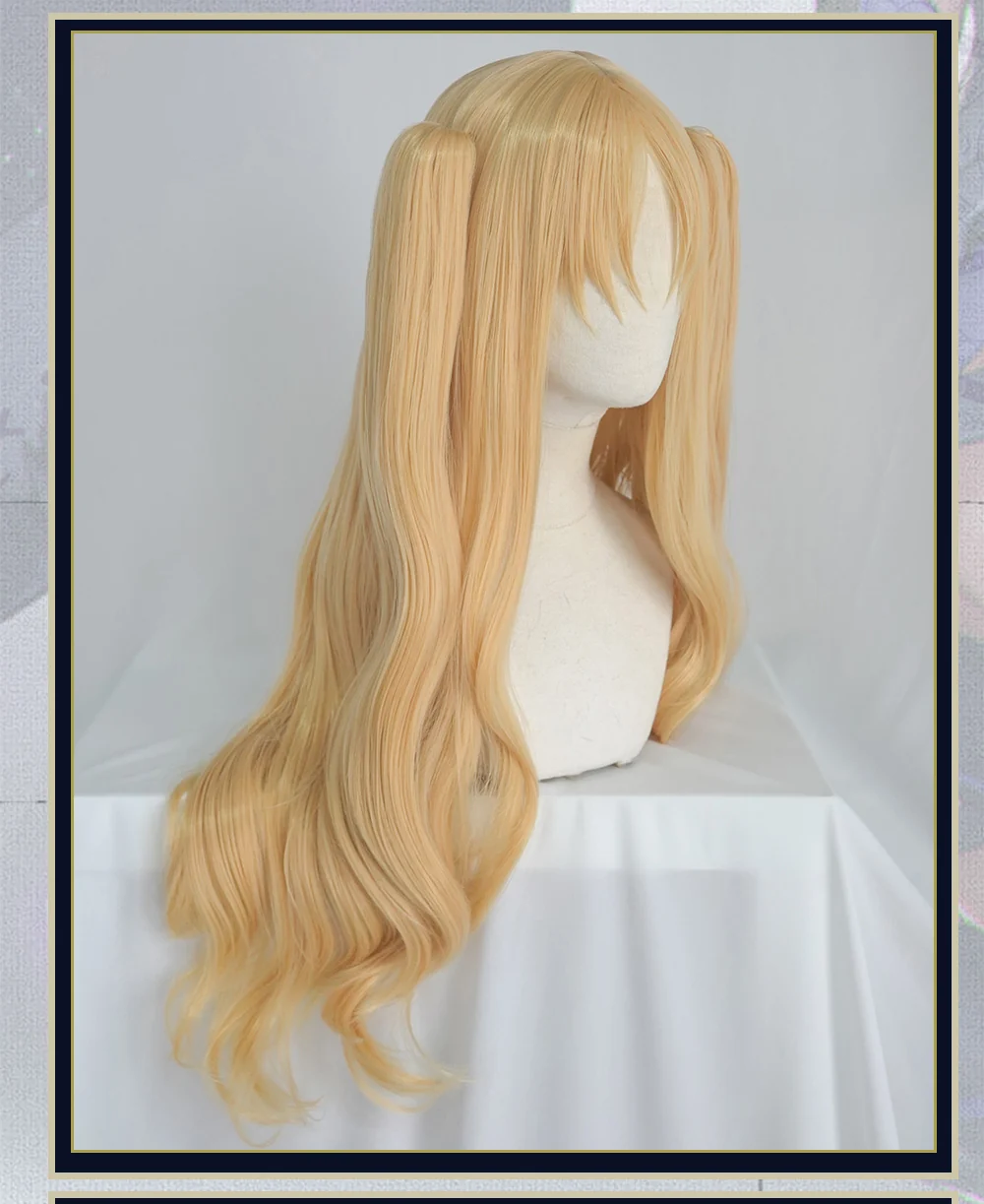 【Pre-sale】UWOWO Fate Grand Order Ereshkigal Cosplay Wig 80cm long Gold Double Tail Cosplay Hair - Image 3
