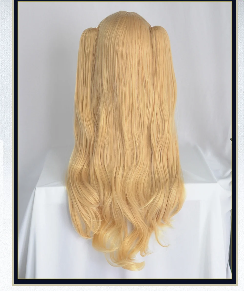 【Pre-sale】UWOWO Fate Grand Order Ereshkigal Cosplay Wig 80cm long Gold Double Tail Cosplay Hair - Image 4