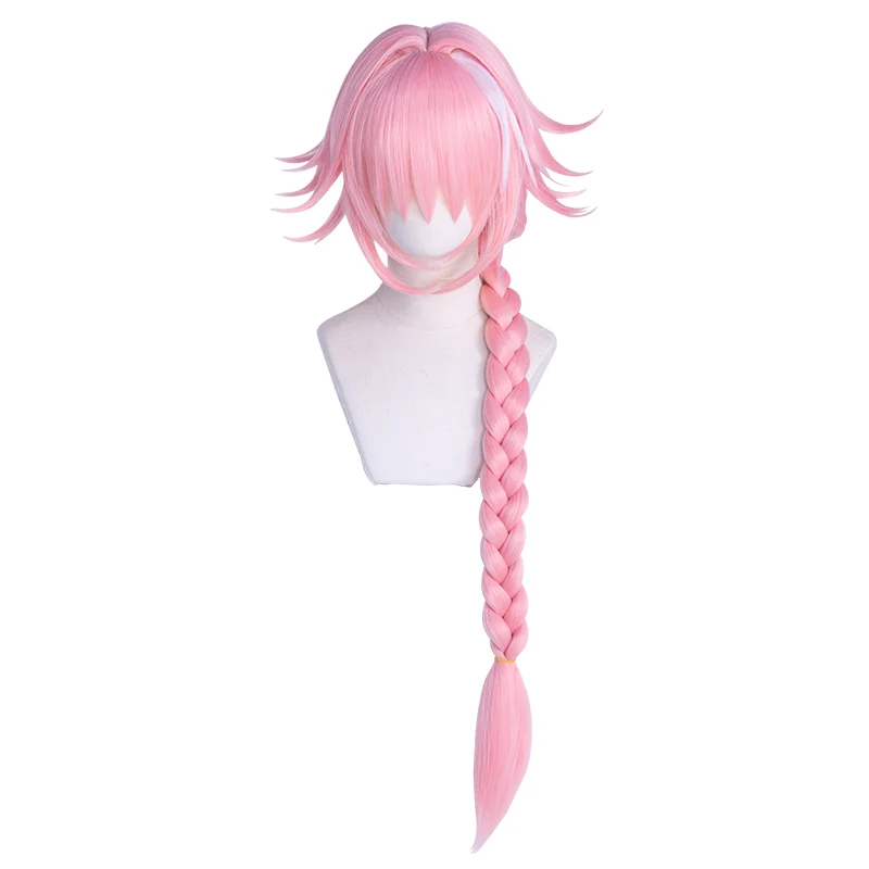 Uwowo Game Fate Grand Order/FGO Astolfo Cosplay Wig 60cm Long Pink Braid hair - Image 5