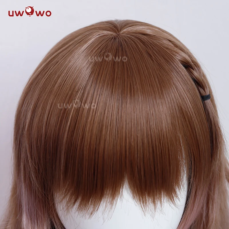 【Pre-sale】UWOWO Game Arknights Eyjafjalla Cosplay Wig 80cm Brown Silver Gray Gradient Wavy Hair Cosplay Wig - Image 4