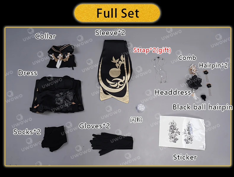 Uwowo Game Azur Lane Chenhai Black Chinese Dress Cheongsam Sexy Cosplay Costume - Image 5