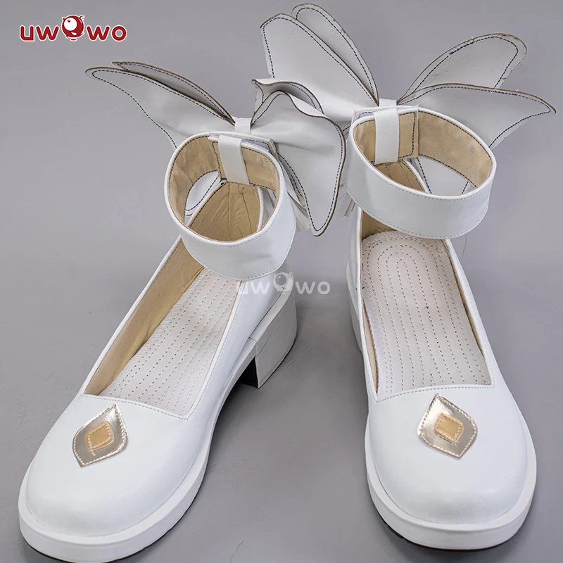 Uwowo Game Cosplay Shoes White With Bows