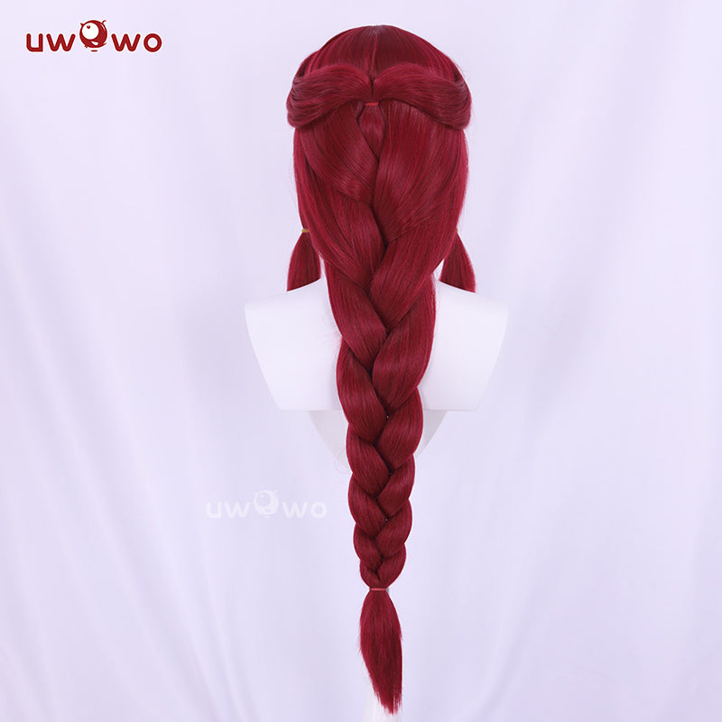 Uwowo Game Fox 2023 Cosplay Wig Long Wine Hair With Ears - Image 4
