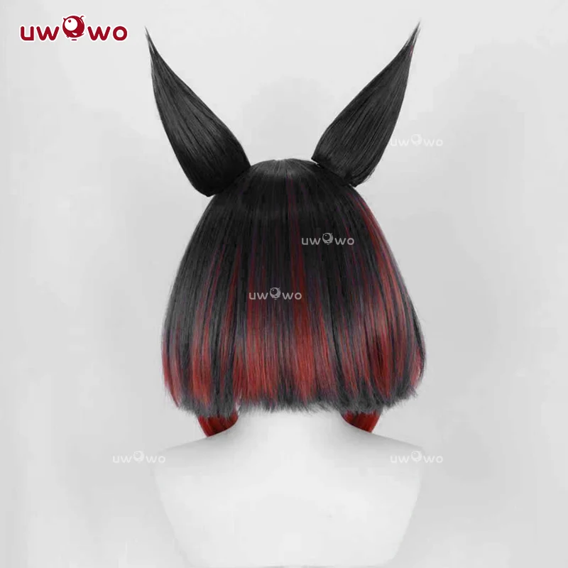 Uwowo Game Fox After Hours Mythic Variant Cosplay Wig Middle Black And Red Hair With Ears - Image 2