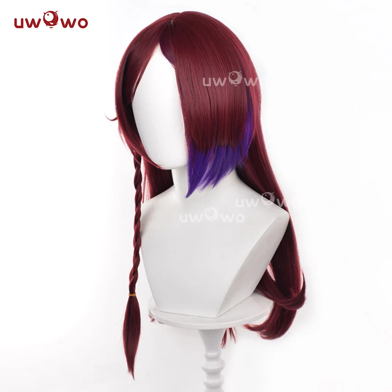 Uwowo Game Genshin Impact Chasca Wig Long Wine Hair - Image 4