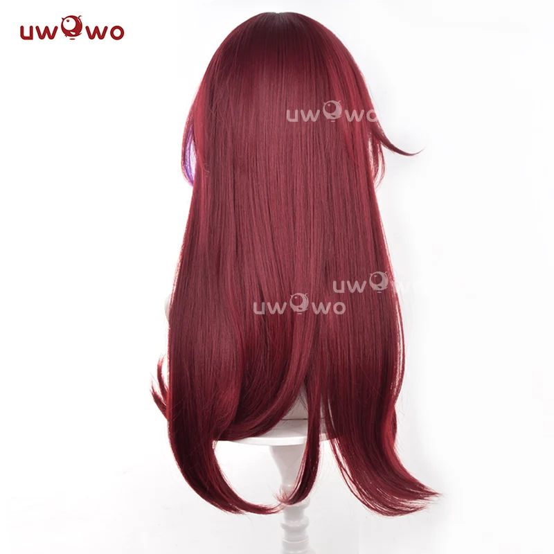 Uwowo Game Genshin Impact Chasca Wig Long Wine Hair - Image 5