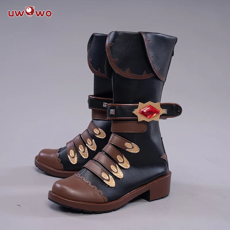 Uwowo Game Genshin Impact Cosplay Diluc The Dark Side of Dawn Darknight Hero Cosplay Shoes - Image 3
