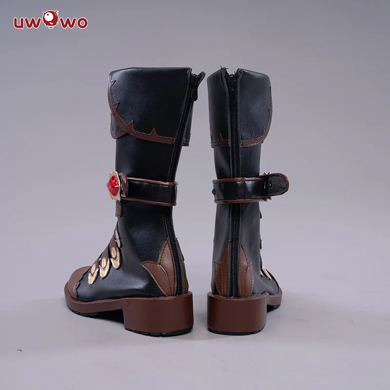 Uwowo Game Genshin Impact Cosplay Diluc The Dark Side of Dawn Darknight Hero Cosplay Shoes - Image 4