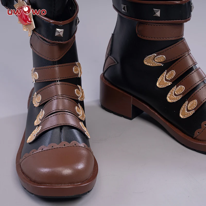Uwowo Game Genshin Impact Cosplay Diluc The Dark Side of Dawn Darknight Hero Cosplay Shoes - Image 5