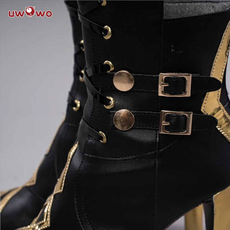 Uwowo Game Genshin Impact Cosplay Fatui Harbinger The Knave Arlecchino Costume Shoes Boots - Image 5