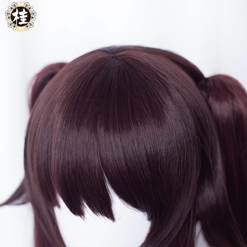 Uwowo Genshin Impact Cosplay Hu Tao Cosplay Wig 115cm Brown Claw Clip Ponytail Hutao Hair - Image 4
