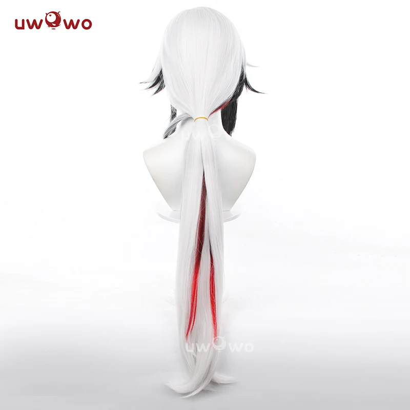 Uwowo Game Genshin Impact Fatui Harbinger The Knave Arlecchino Cosplay Wig Long Silver Hair - Image 5