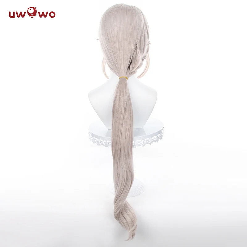 Uwowo Game Genshin Impact Fontaine Lynette Cosplay Wig Silver Highlighted Long Hair - Image 4