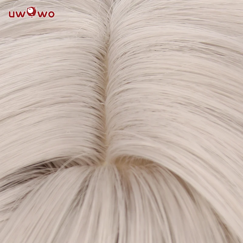Uwowo Game Genshin Impact Fontaine Lynette Cosplay Wig Silver Highlighted Long Hair - Image 5