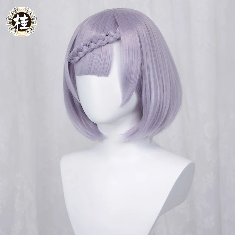 Uwowo Game Genshin Impact Noelle Cosplay Wig 35cm Light Purple Short Hair - Image 2