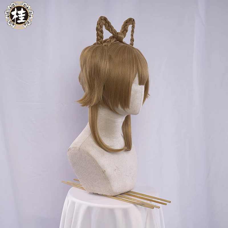 【pre-sale】Uwowo Game Genshin Impact Yaoyao Cosplay Wig 25cm Brown Short Hair - Image 3
