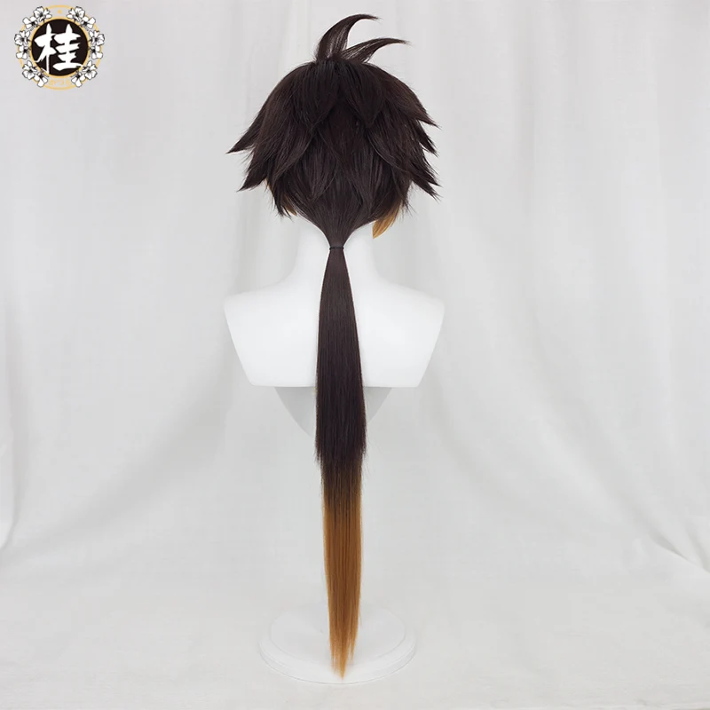【Pre-sale】Uwowo Game Genshin Impact Zhongli Vago Mundo Cosplay Wig 28cm Orange Short Hair - Image 3