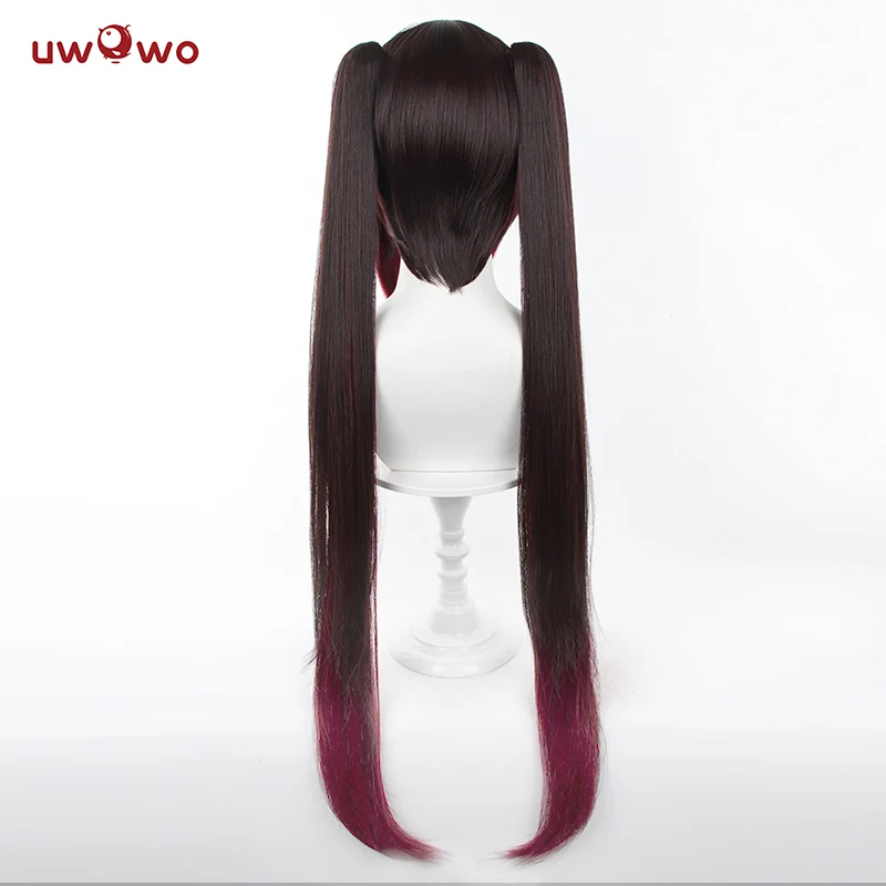 Uwowo Game Honkai: Star Rail Sparkle Hanabi Cosplay Wig Long Dark Brown Hair - Image 4