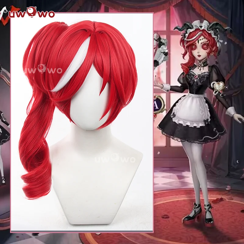 Uwowo Game Identity V Priestess-“Crimson” Cosplay Wig Long Red Hair