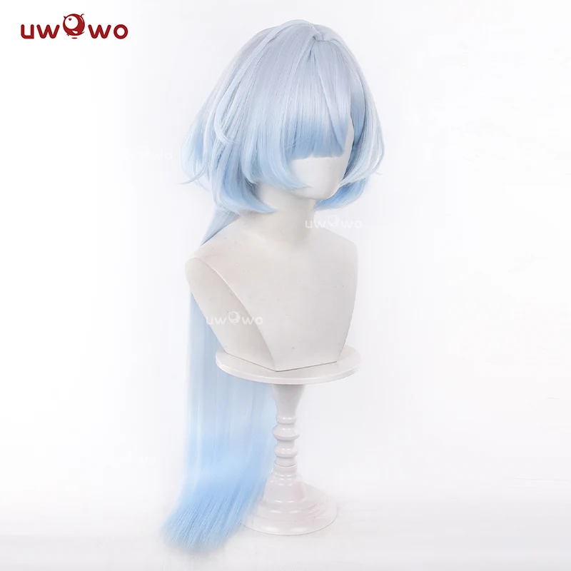 Uwowo Game Wuthering Waves Mornye WuWa Cosplay Costume Wig Long Blue Hair - Image 2