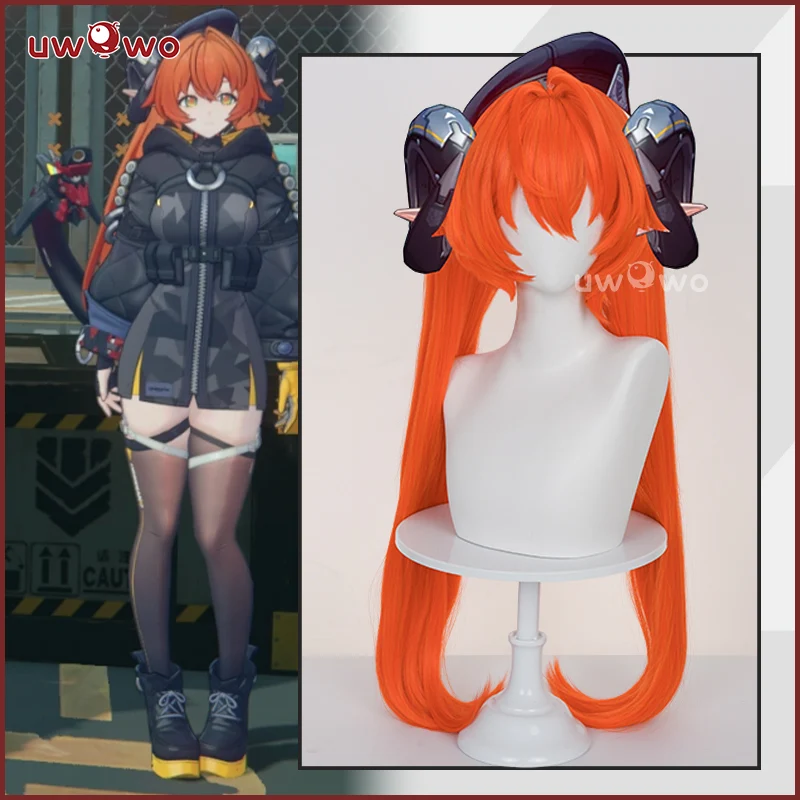 Uwowo Game Zenless Zone Zero Orphie Cosplay Wig Long Orange Hair