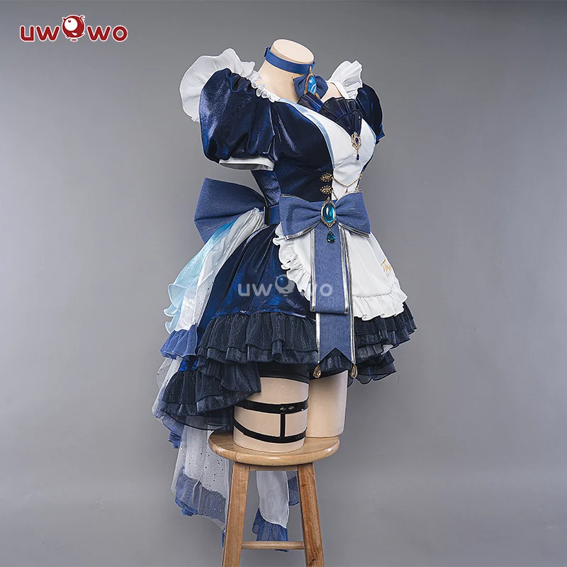 INSTOCK S-3XL Uwowo Genshin Impact Fanart Furina Focalors Hydro Archon Maid Cosplay Costume - Image 5