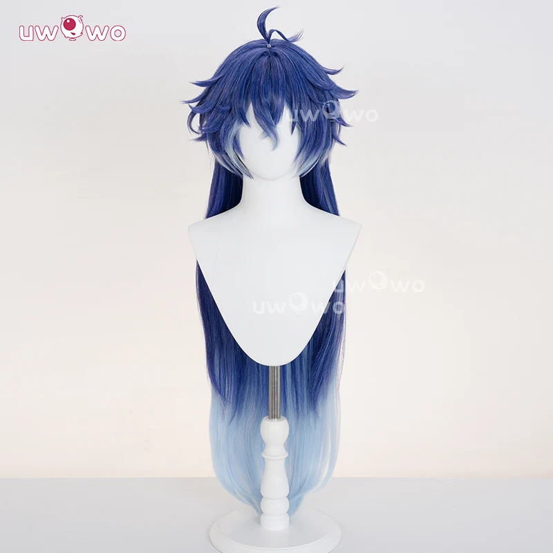 Uwowo Genshin Impact Flins Cosplay Wig Long Blue Hair - Image 2