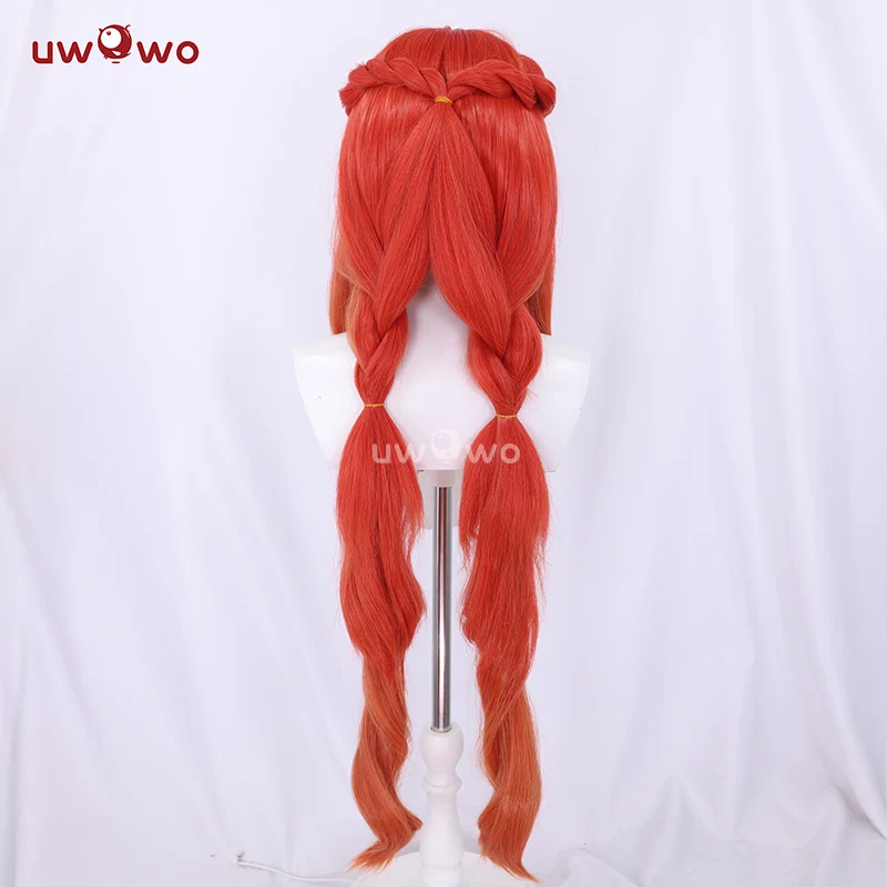 Uwowo Genshin Impact Nilou New Skin Breeze of Sabaa Cosplay Wig Long Red Hair - Image 4