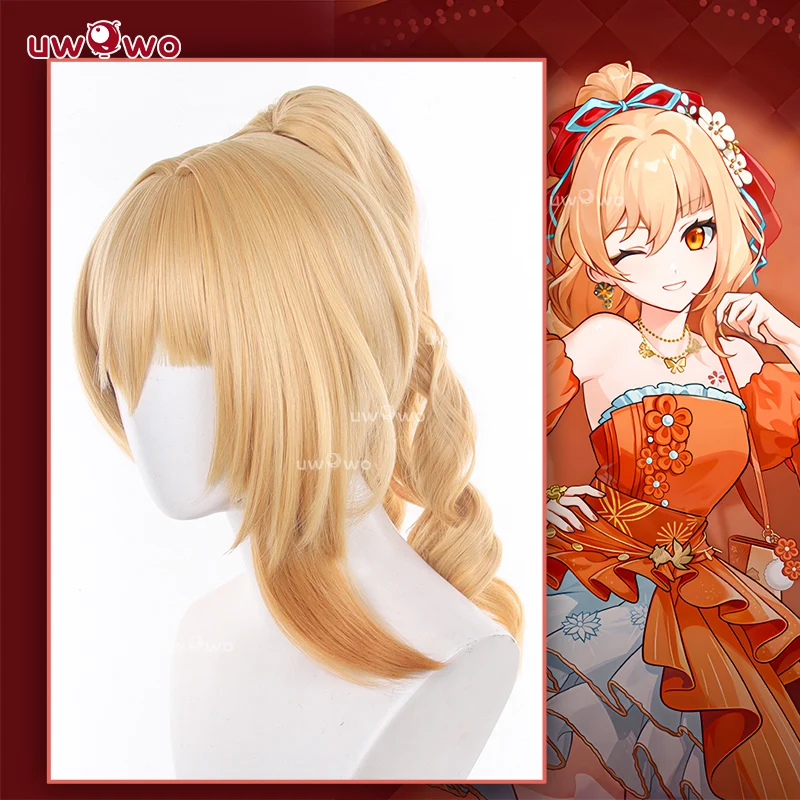 Uwowo Genshin Impact Yoimiya Resplendent Feast Gown Cosplay Wig - Image 2