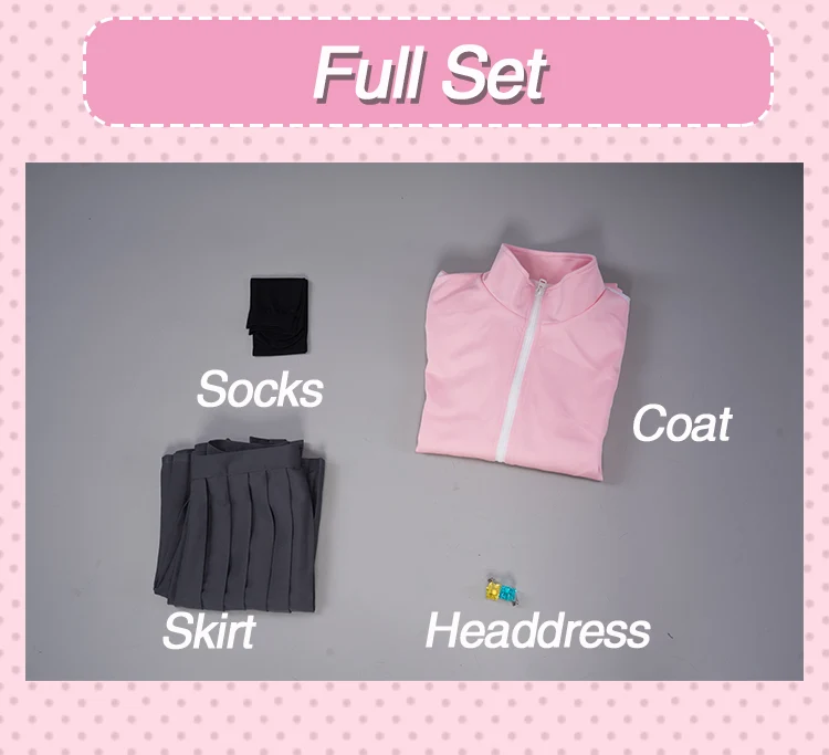 UWOWO Gotou Hitori Cosplay Costume Bocchi The Rock Gotou Hitori Cosplay Suit JK Uniform Skirt Pink Jacket Full Outfit - Image 4